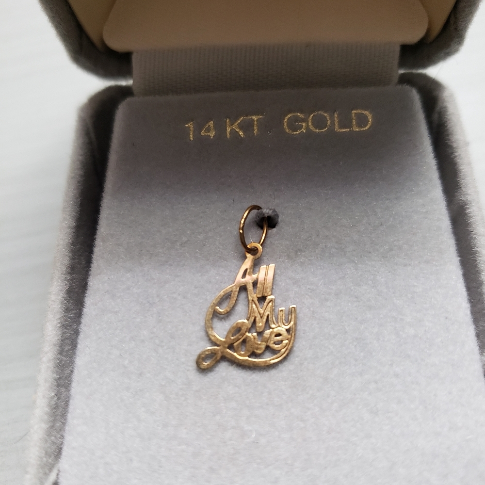 🔥ALL MY LOVE 14 KT GOLD PENDANT🔥 - Picture 2 of 2